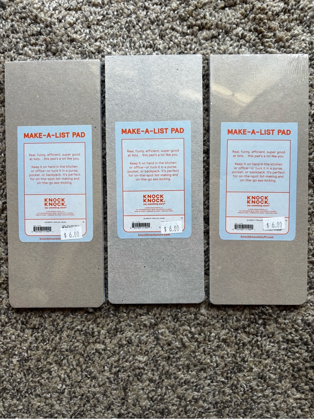 NWT Knock Knock Lot of 4 Notepads 3.5” X 9” - Picture 5 of 6